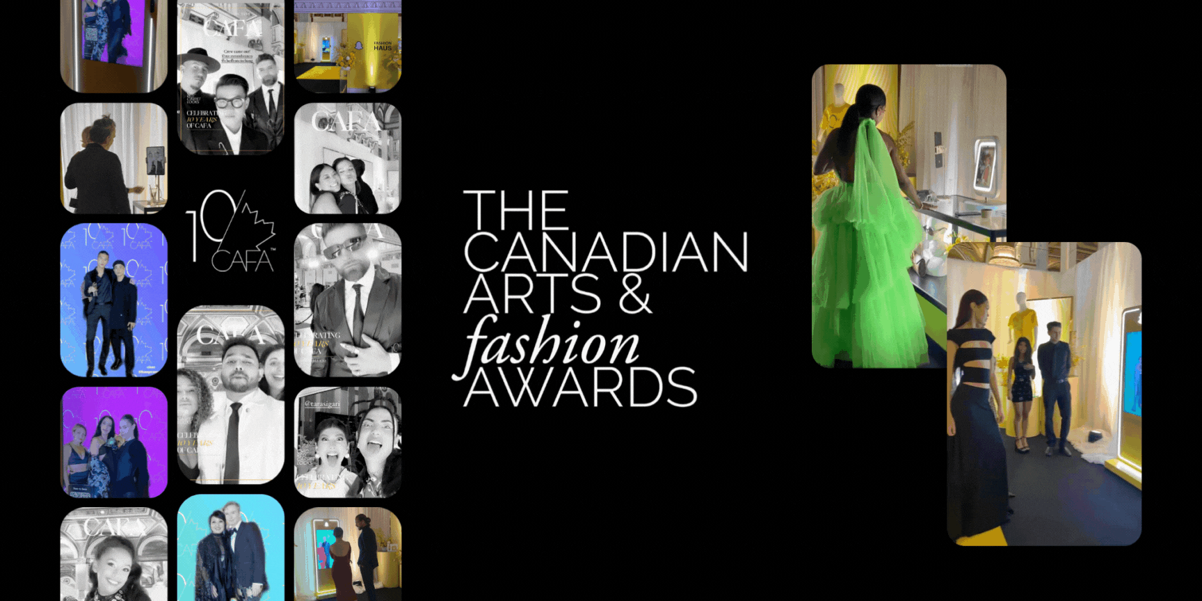AR experiences for CAFA canadian arts and fashion awards 2023 event